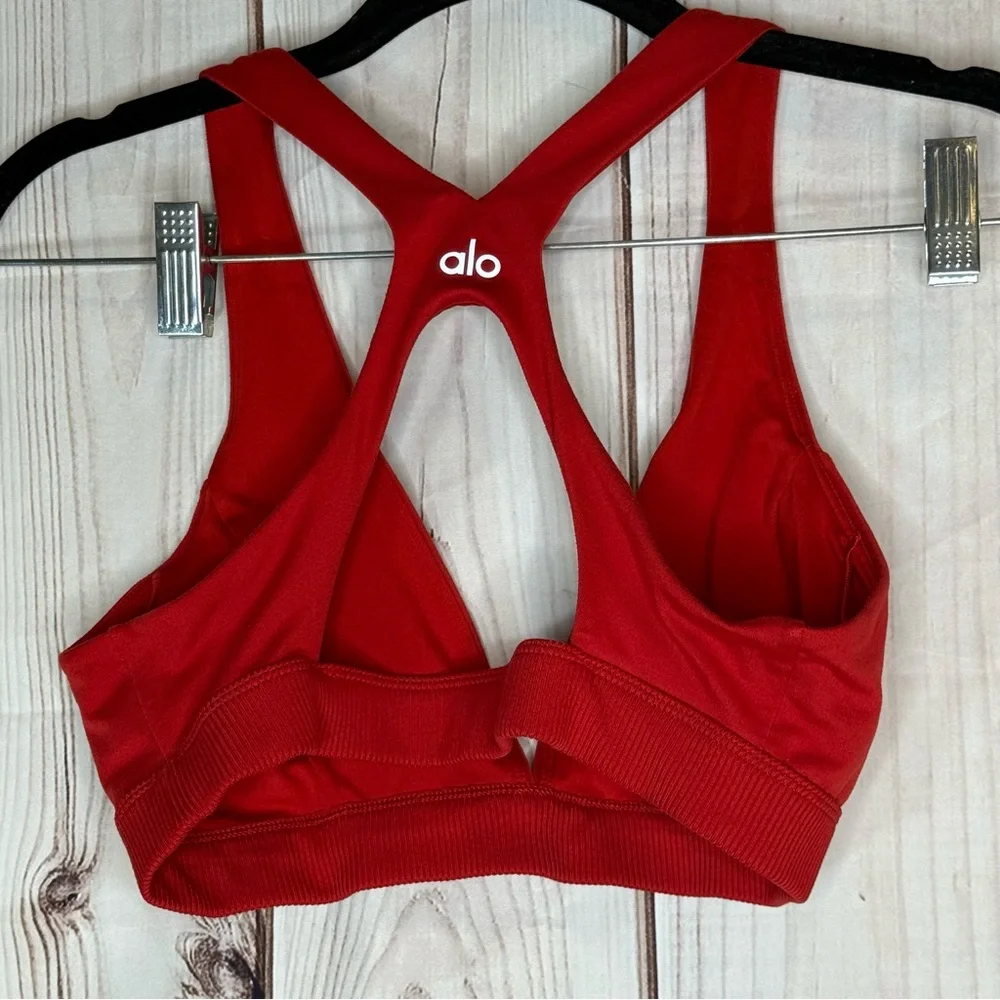 ALO Yoga Vibrant Red Sports Bra